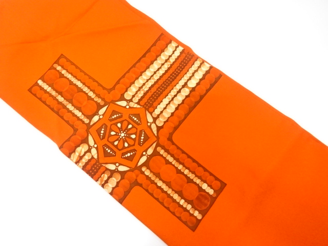 塩瀬　更紗模様　名古屋帯